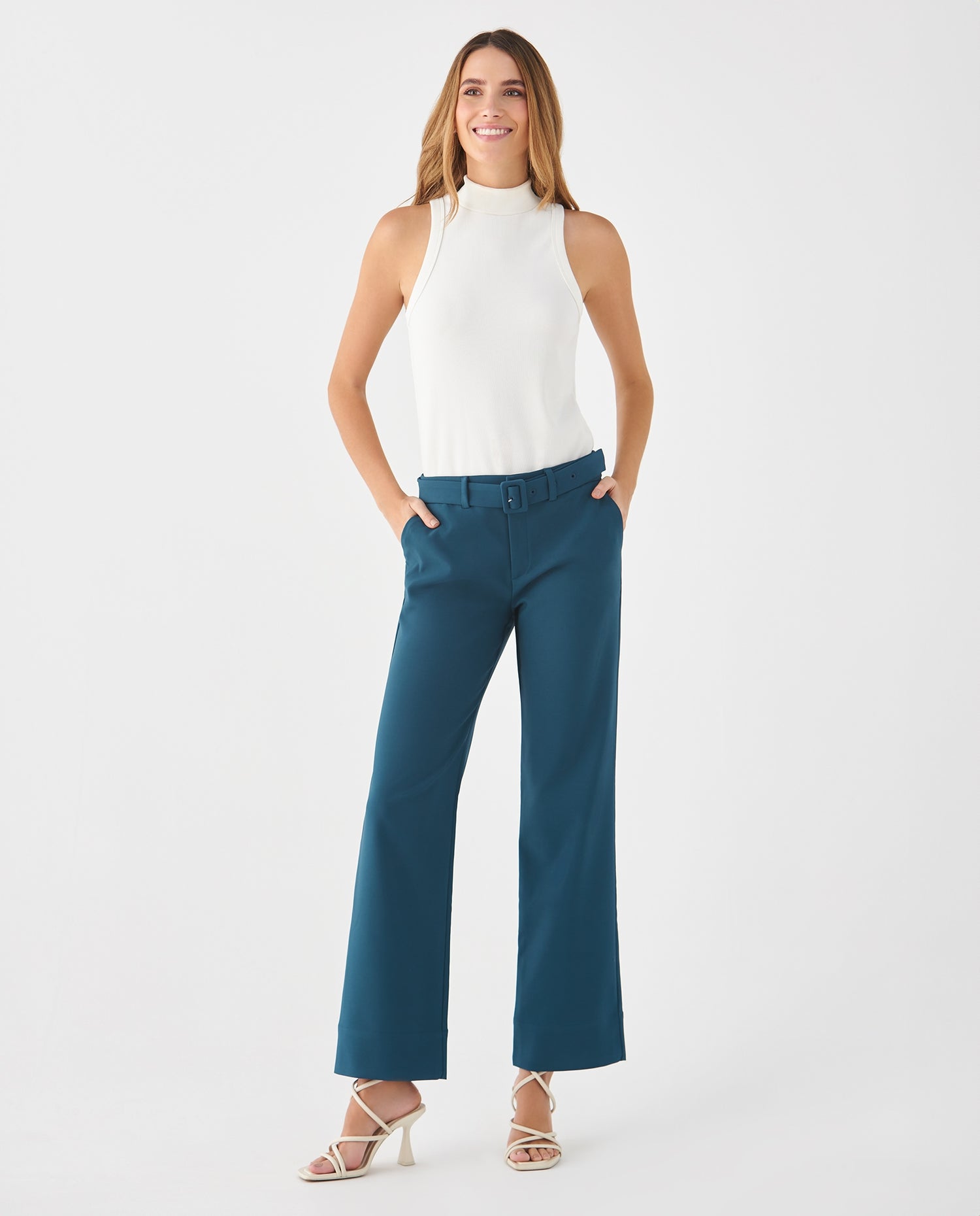Camiseta en rib elástico para mujer - Crudo