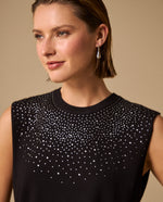 Camiseta con Detalles Brillantes - Negro