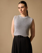 Camiseta Tejida Textura Acanalada - Gris