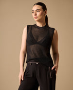 Camiseta Tejida Textura Acanalada - Negro