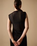Camiseta Tejida Textura Acanalada - Negro
