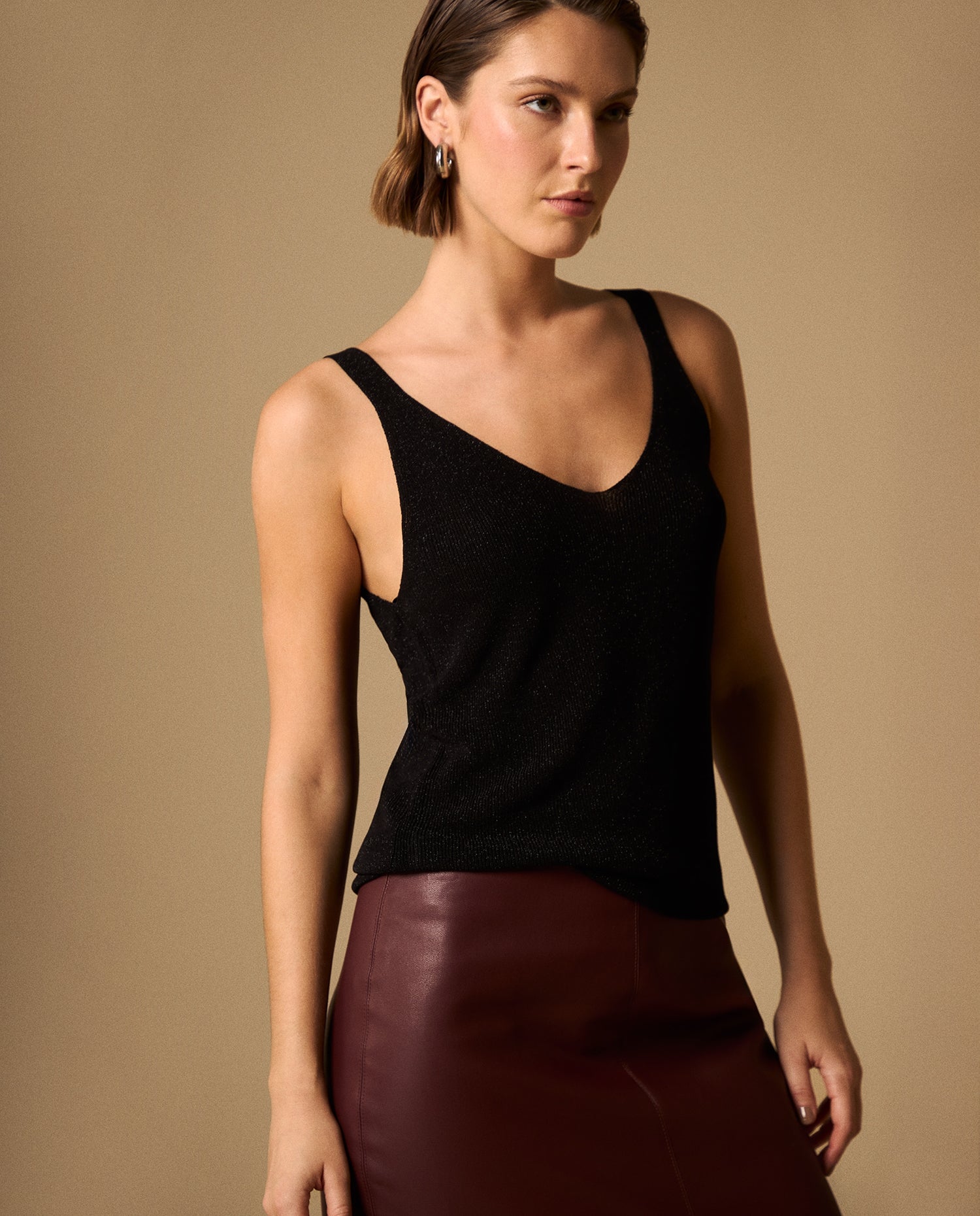 Camiseta Tejida con Lurex - Negro