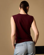 Camiseta Morado con Aplicaciones Brillantes - Morado