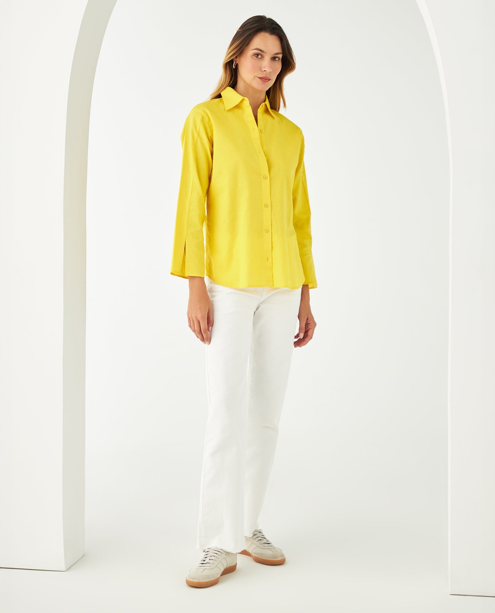 Camisa manga larga para mujer - Amarillo 34_411F026_AMA140745_0