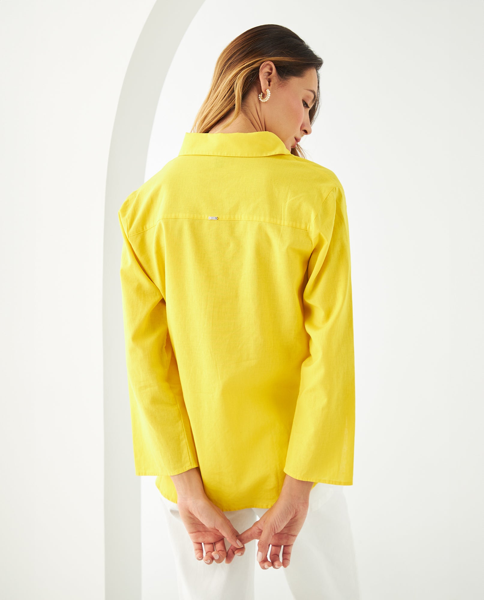 Camisa manga larga para mujer - Amarillo 34_411F026_AMA140745_5