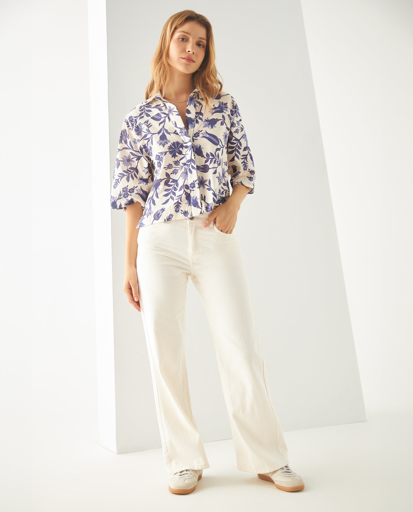 Camisa estampada para mujer - Azul 34_411F032_AZU193935_5