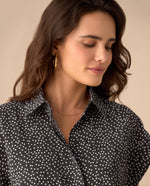 Camisa manga sisa para mujer - Negro