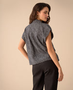 Camisa manga sisa para mujer - Negro