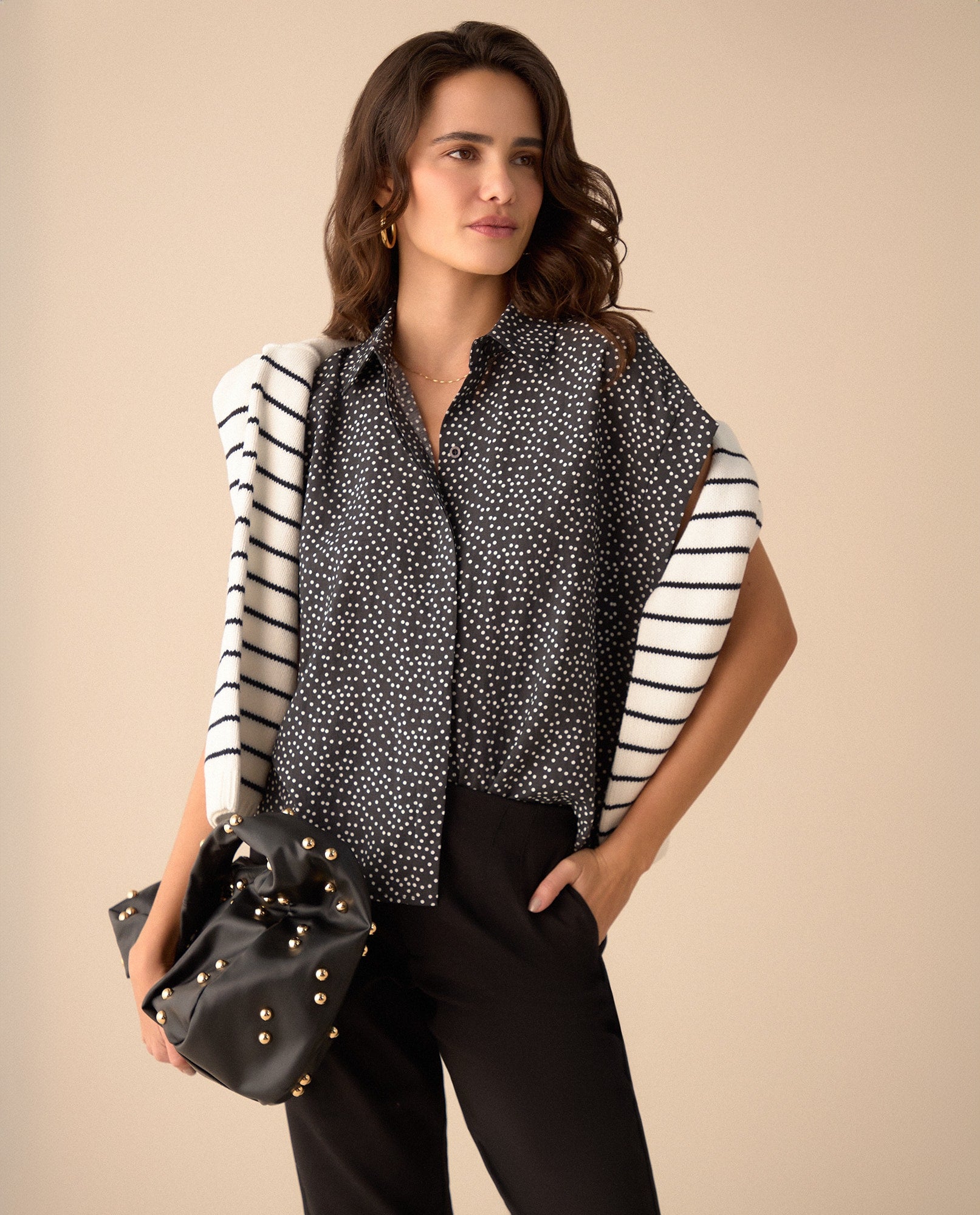 Camisa manga sisa para mujer - Negro 34_411G016_NEG190303_5