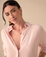 Camisa con mini bordado ESPRIT para mujer - Rosa