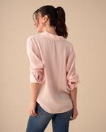 Camisa con mini bordado ESPRIT para mujer - Rosa