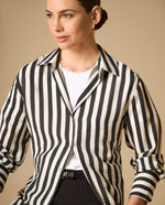 Camisa manga larga cuello camisero tejido fluido - Negro
