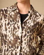 Camisa manga larga con acabado artesanal cuello camisero - Marron