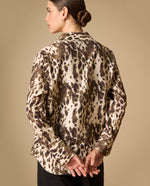 Camisa manga larga con acabado artesanal cuello camisero - Marron