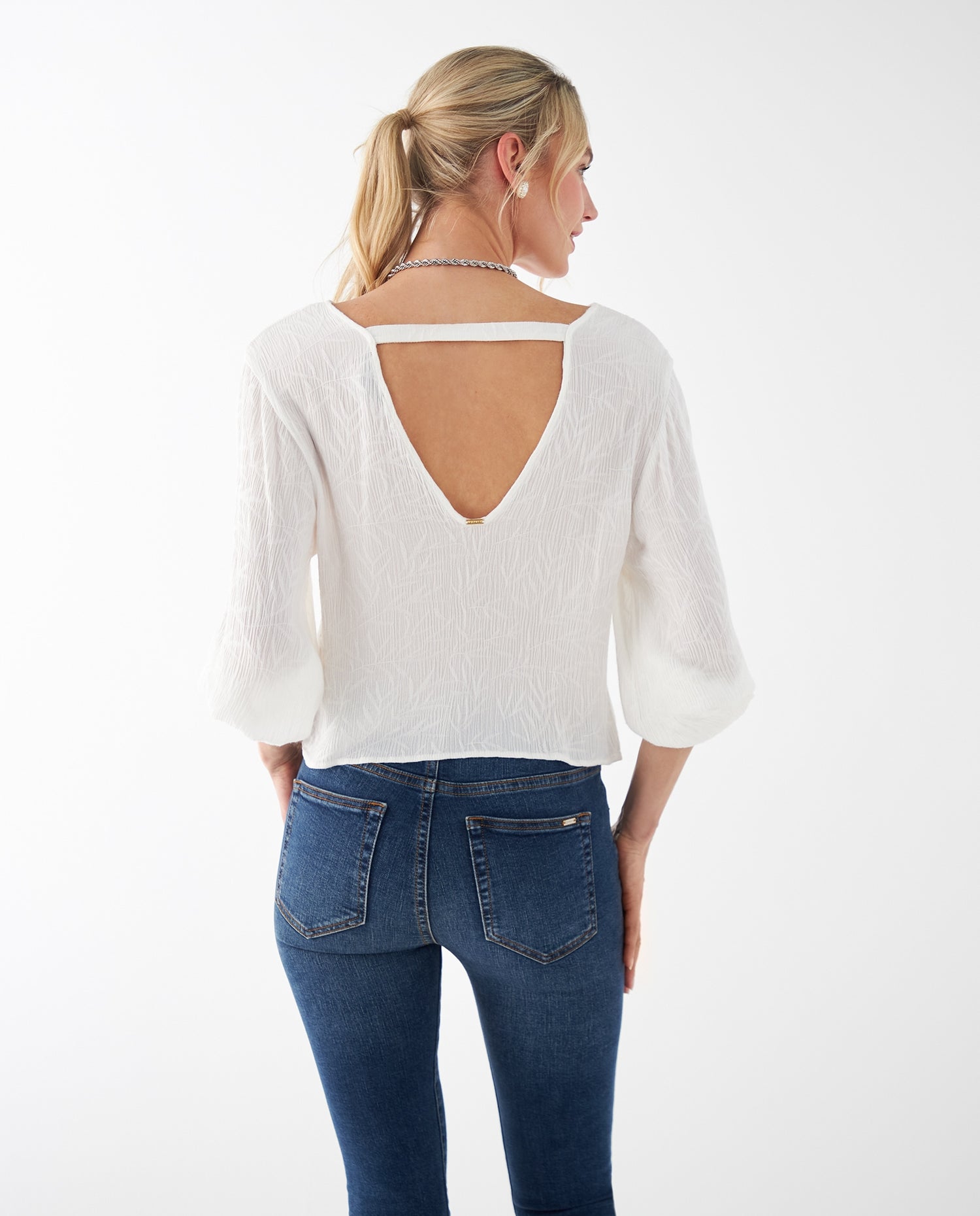 Camisa de manga larga amplia para mujer - Crudo