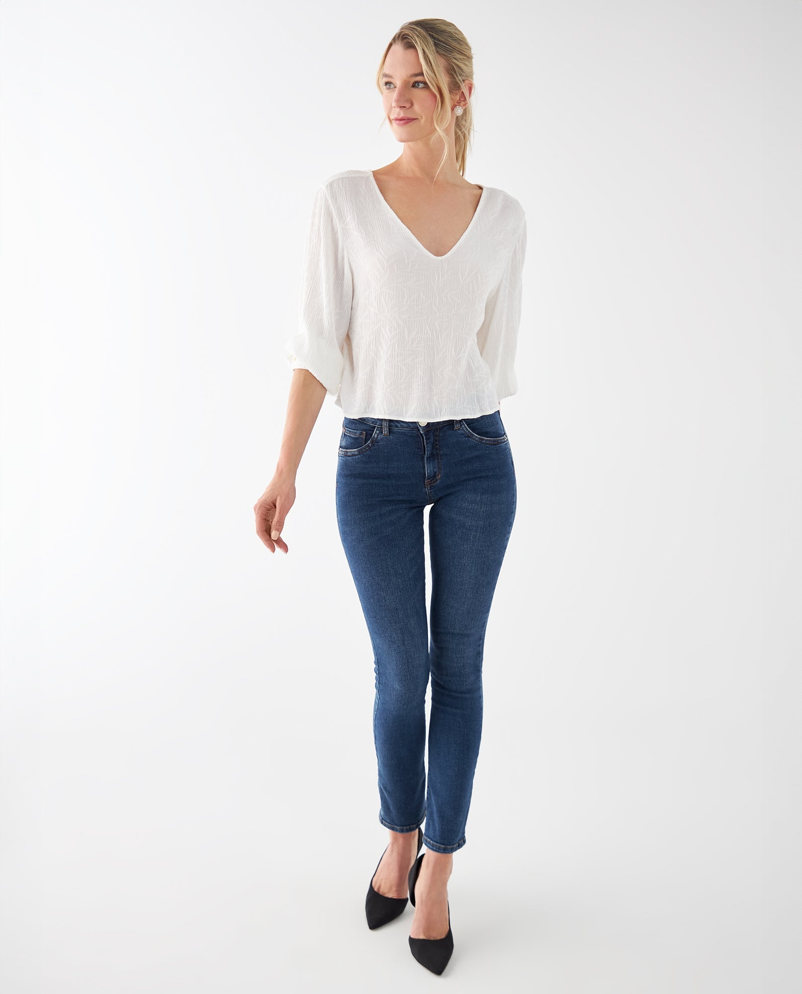 Camisa de manga larga amplia para mujer - Crudo 34_412F002_CRU110602_5