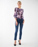 Camisa con estampado abstracto para mujer - Morado
