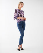 Camisa con estampado abstracto para mujer - Morado