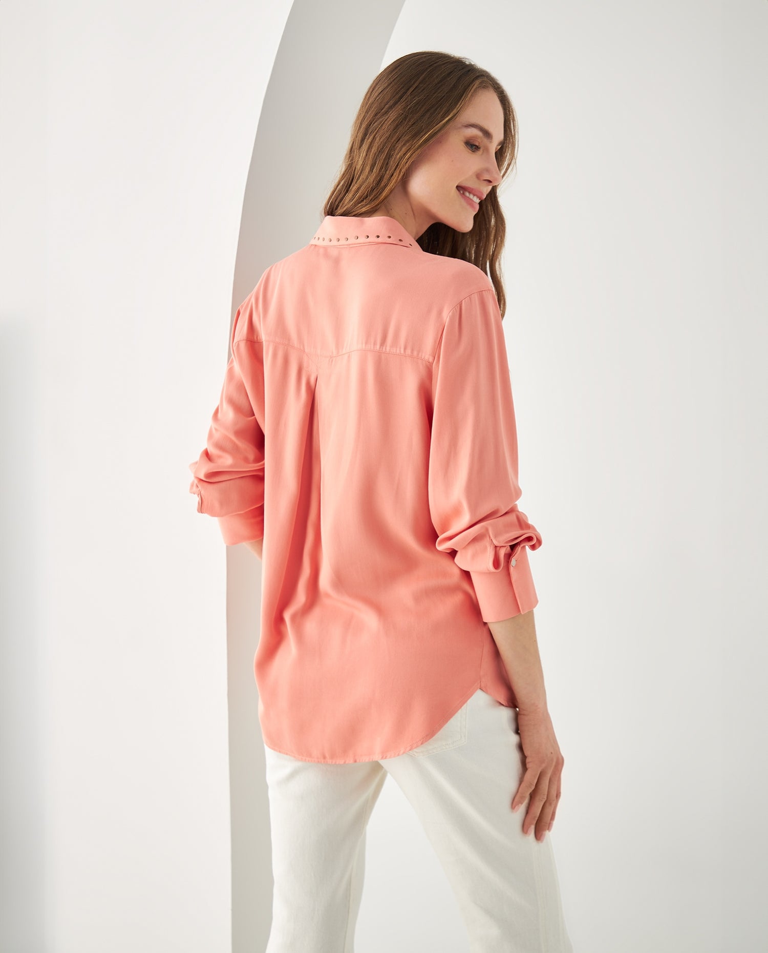 Camisa con apliques para mujer - Rosa