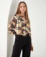 Camisa con manga larga amplia para mujer - Amarillo