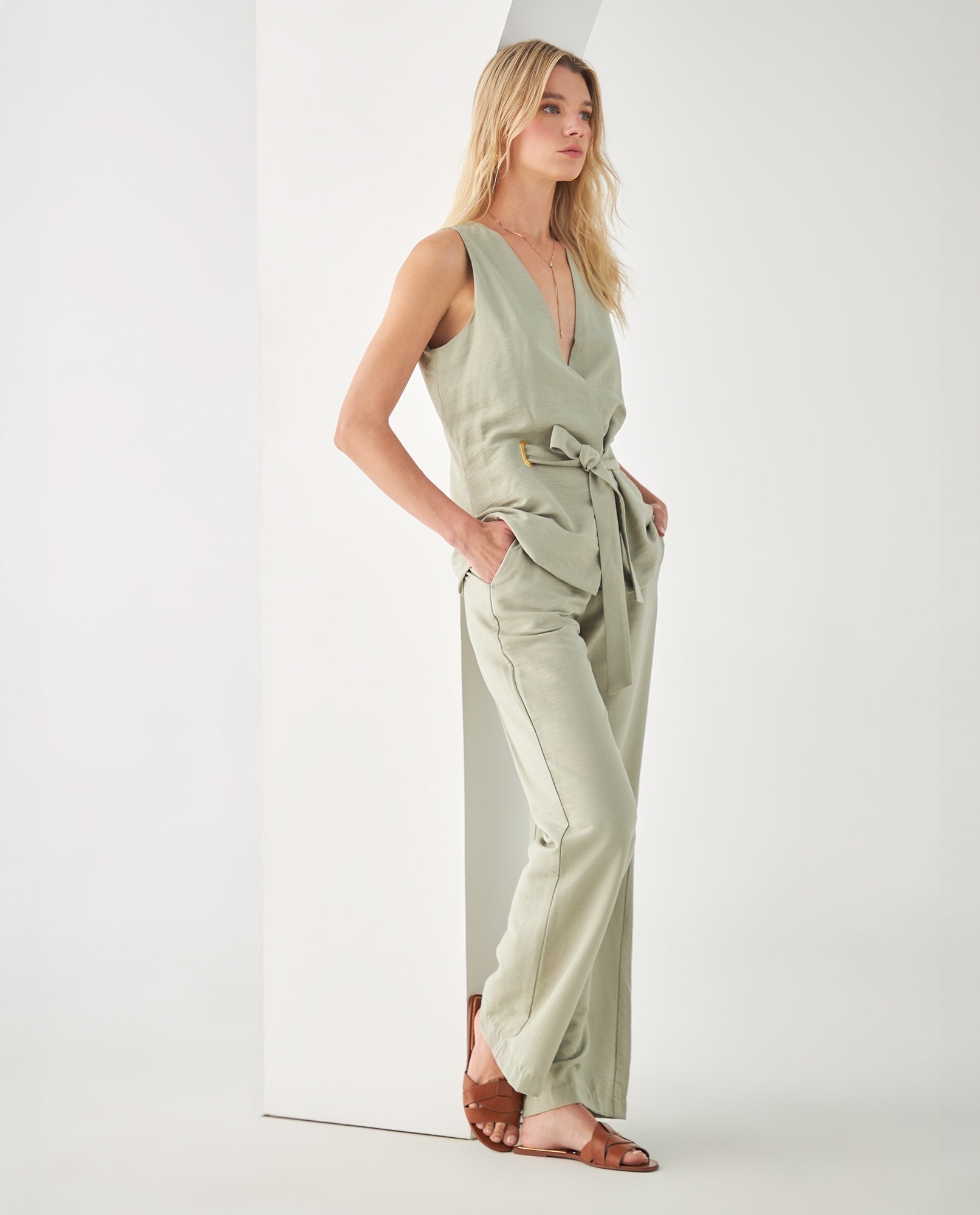 Camisa tipo chaleco para mujer - Verde 34_412F032_VER180426_6