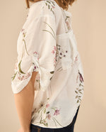 Camisa manga corta estampada para mujer - Blanco