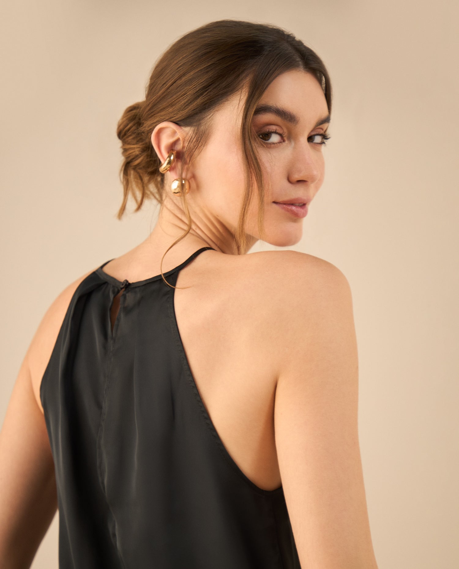 Camisa de tiras para mujer - Negro