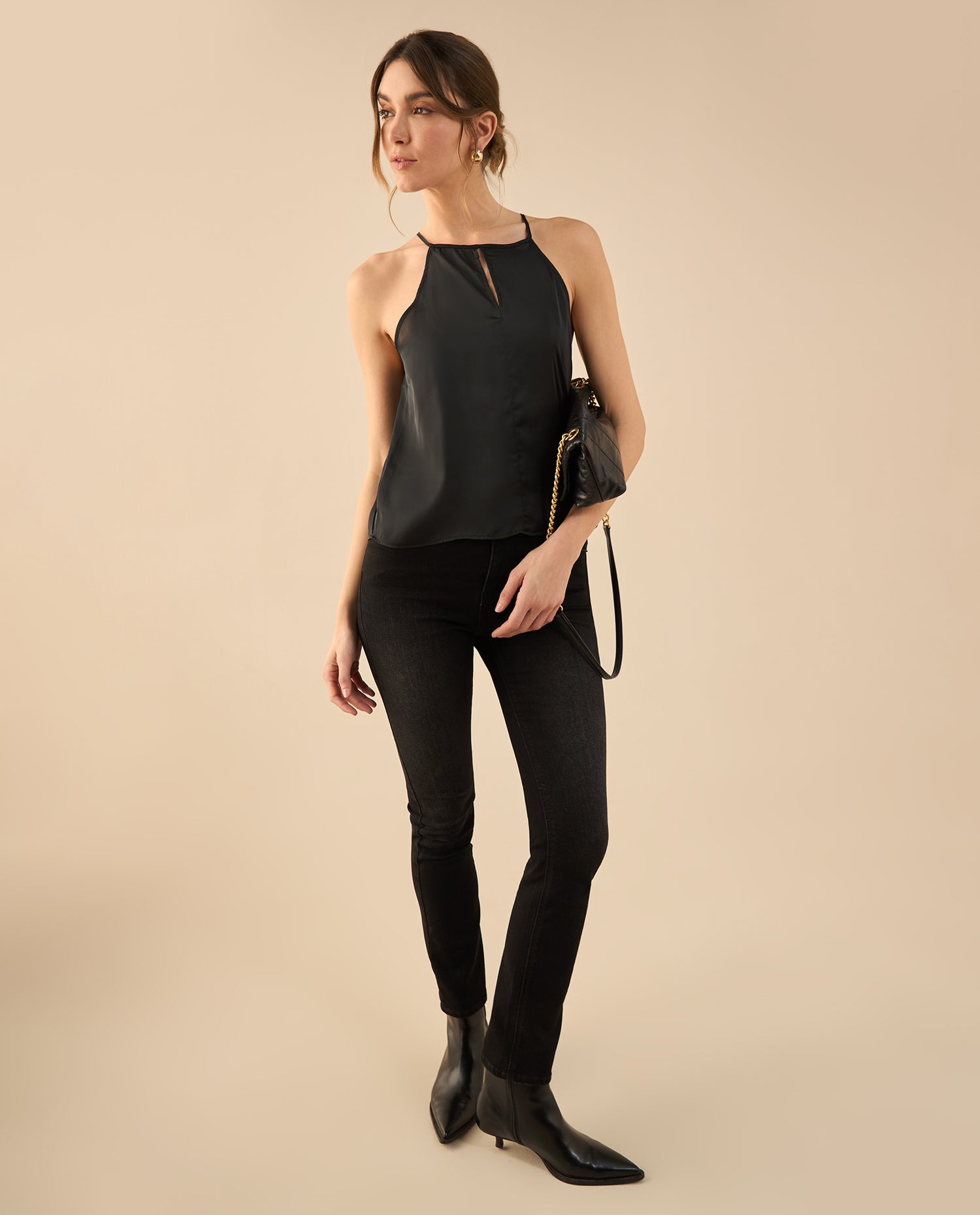 Camisa de tiras para mujer - Negro