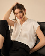 Camisa tipo satín para mujer - Crudo