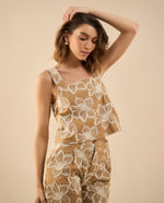 Camisa tipo crop para mujer - Café