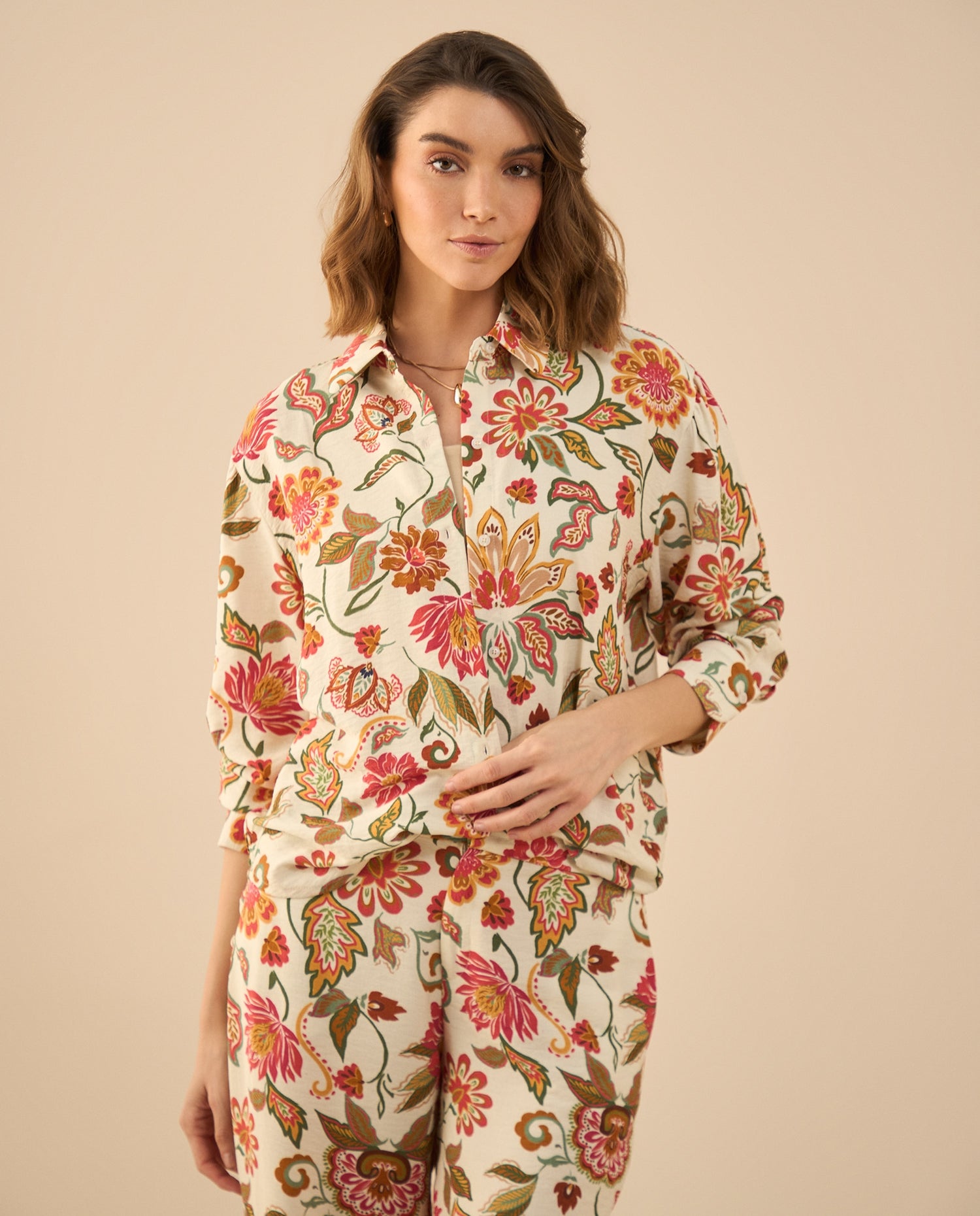 Camisa estampada para mujer - Crudo