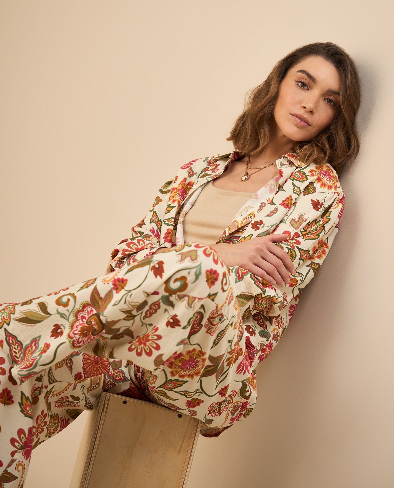 Camisa estampada para mujer - Crudo