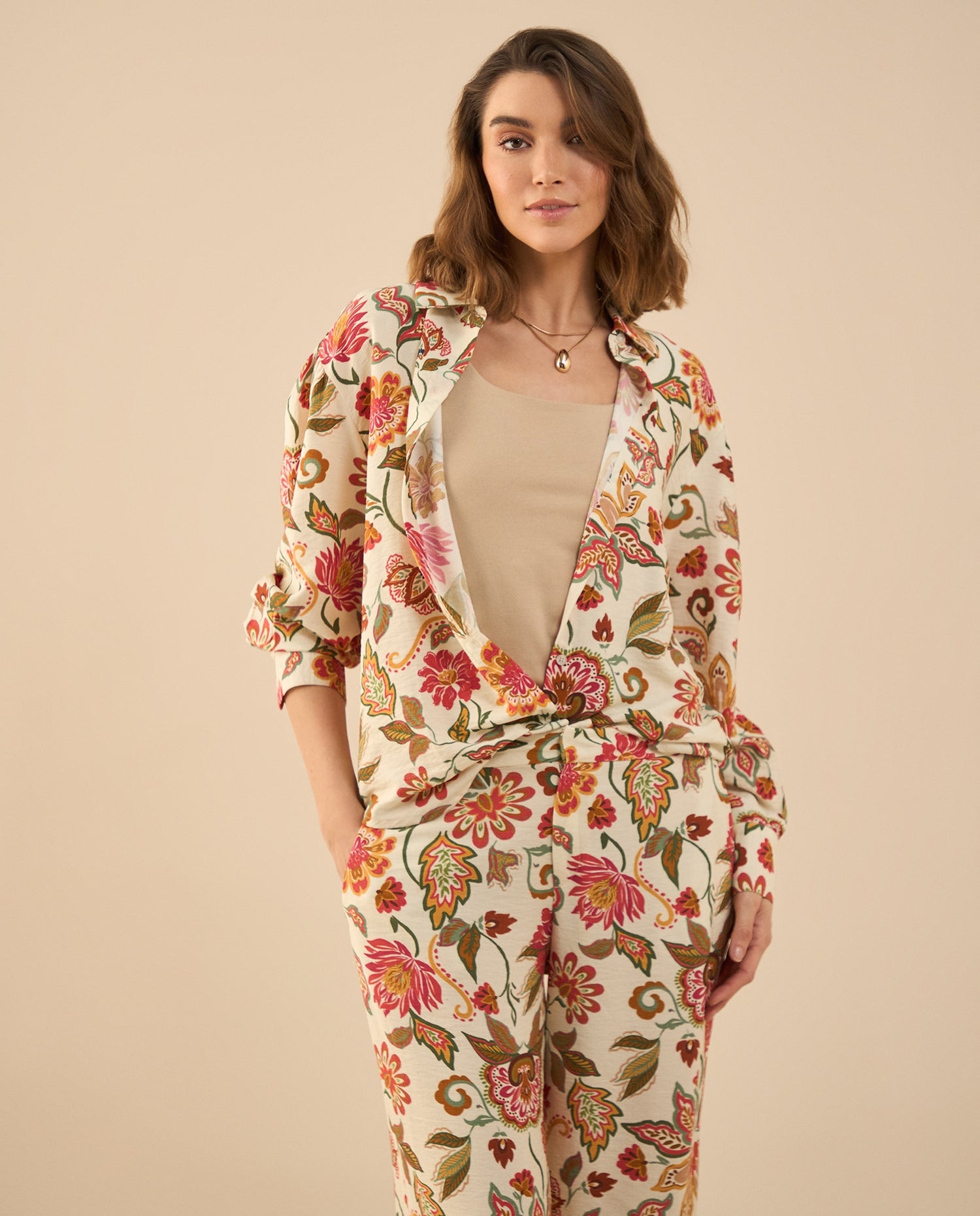 Camisa estampada para mujer - Crudo