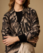 Camisa manga larga cuello camisero tejido fluido - Gris