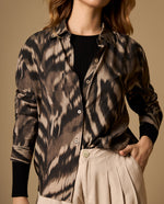 Camisa manga larga cuello camisero tejido fluido - Gris
