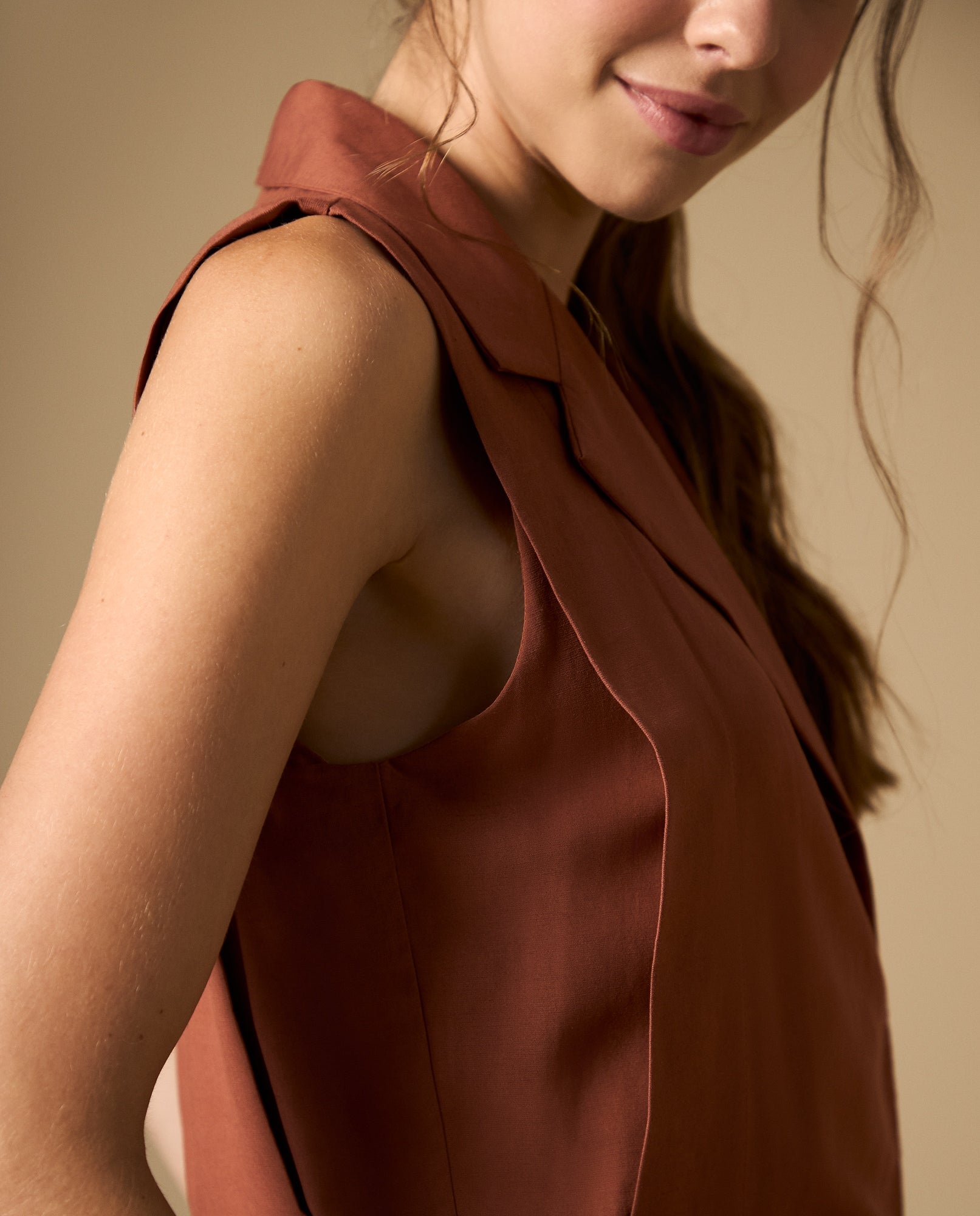 Camisa manga sisa cuello cruzado - Cafe 34_412H016_CAF181425_4
