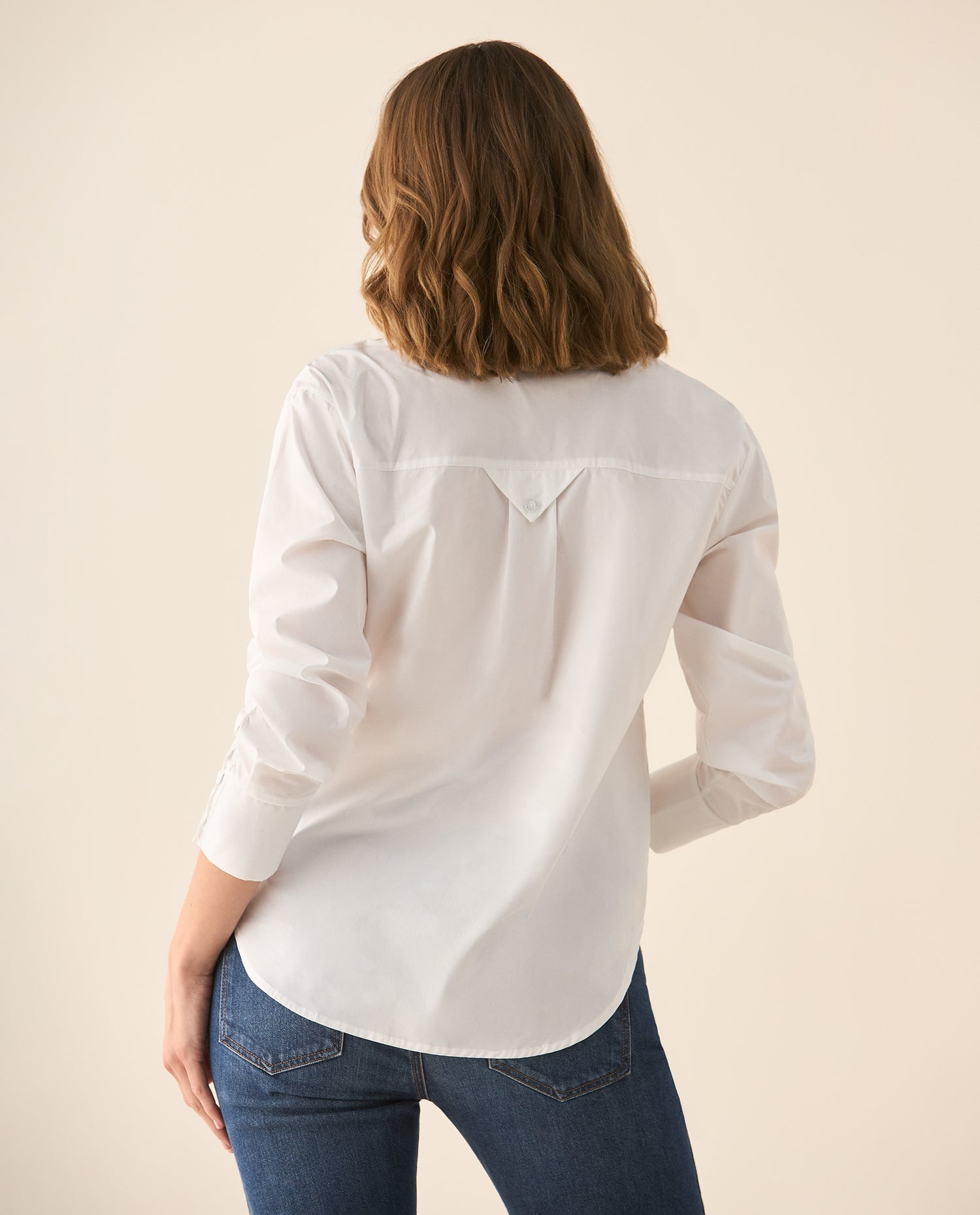Camisa clásica con bordado para mujer - Blanco