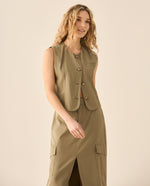 Camisa tipo chaleco cuello redondo para mujer  - Verde