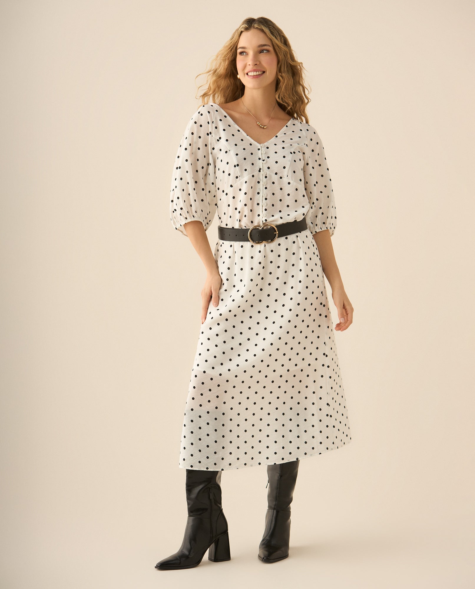 Camisa con escote en V para mujer - Blanco 34_413G017_BLA110601_0