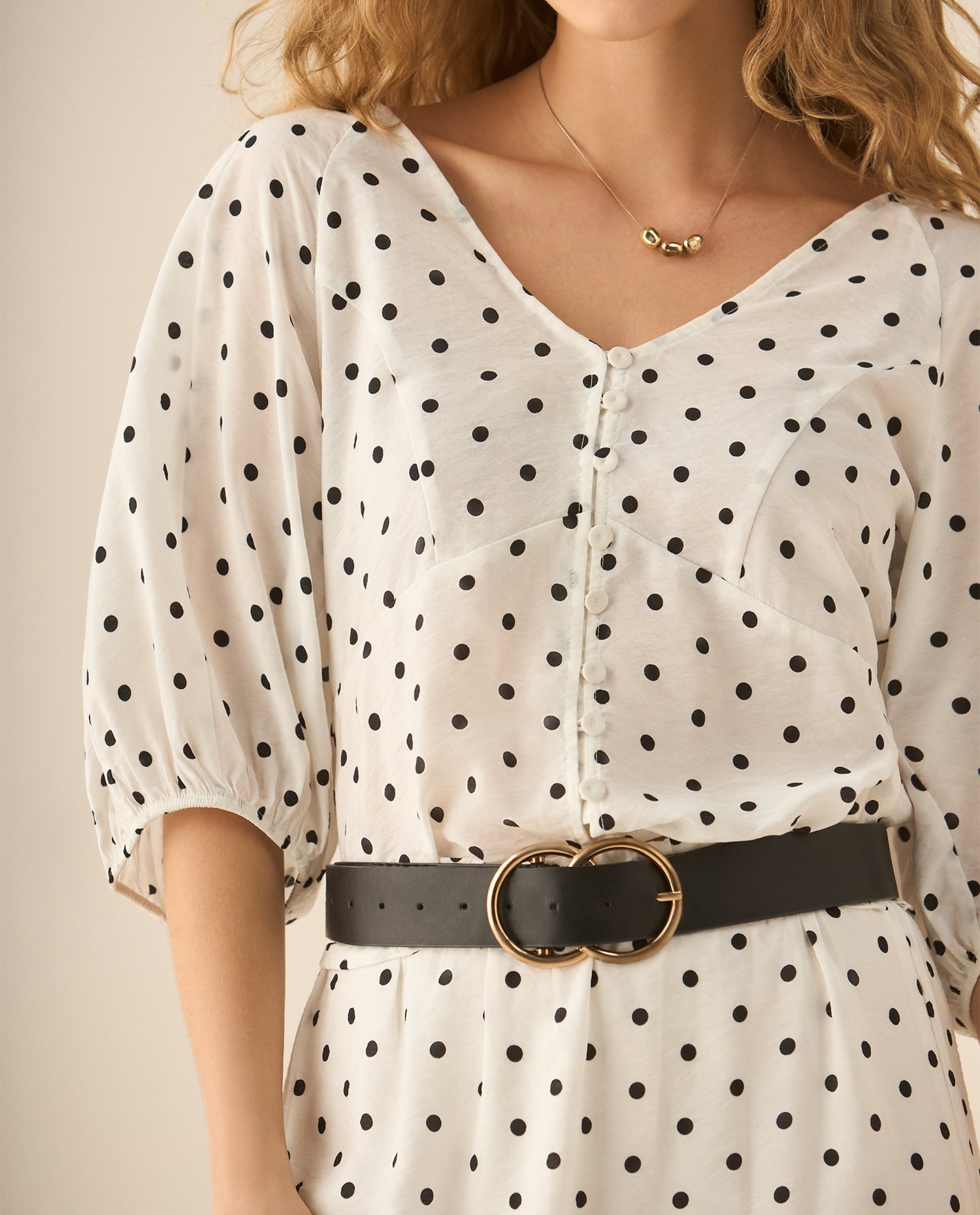 Camisa con escote en V para mujer - Blanco