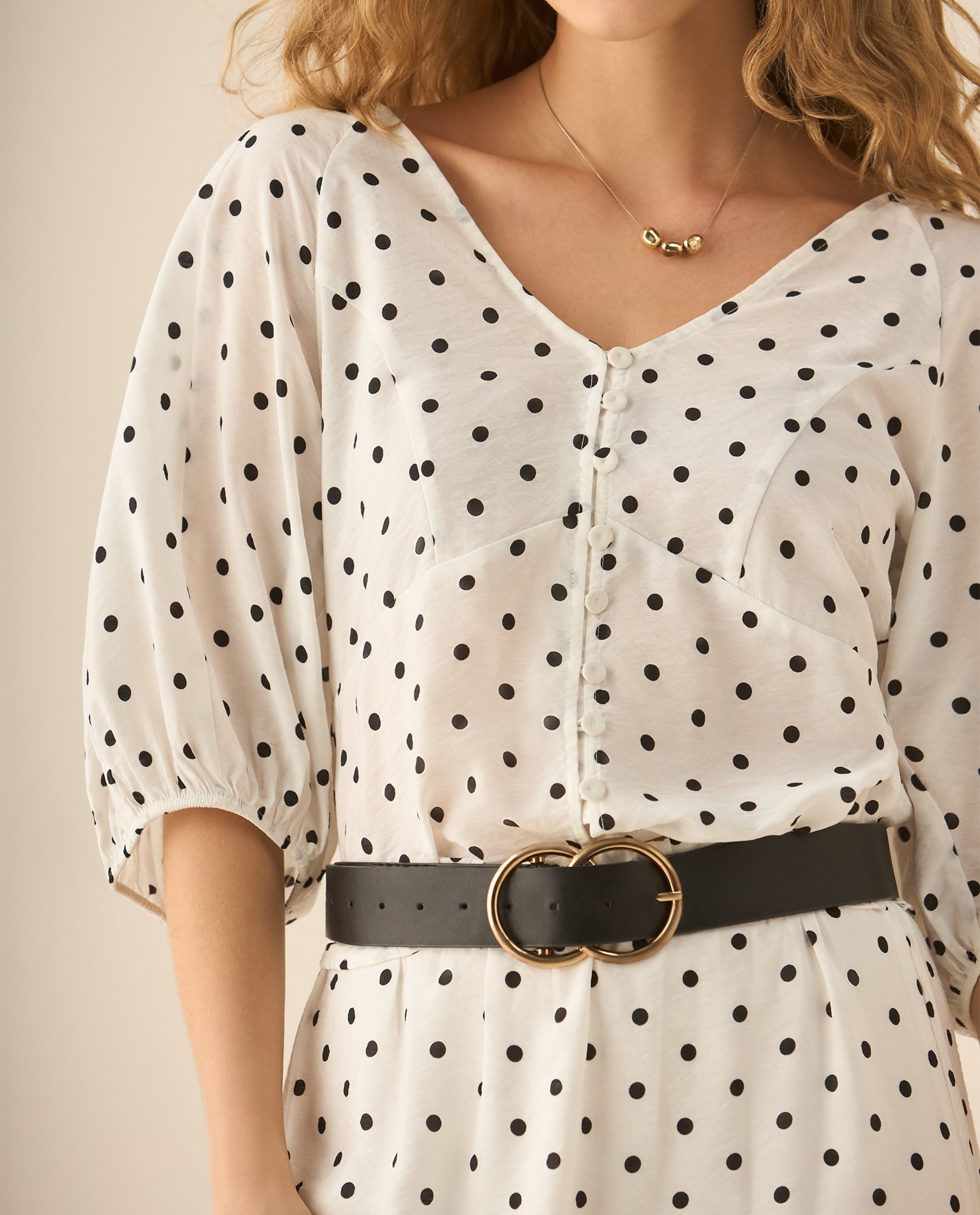 Camisa con escote en V para mujer - Blanco 34_413G017_BLA110601_4