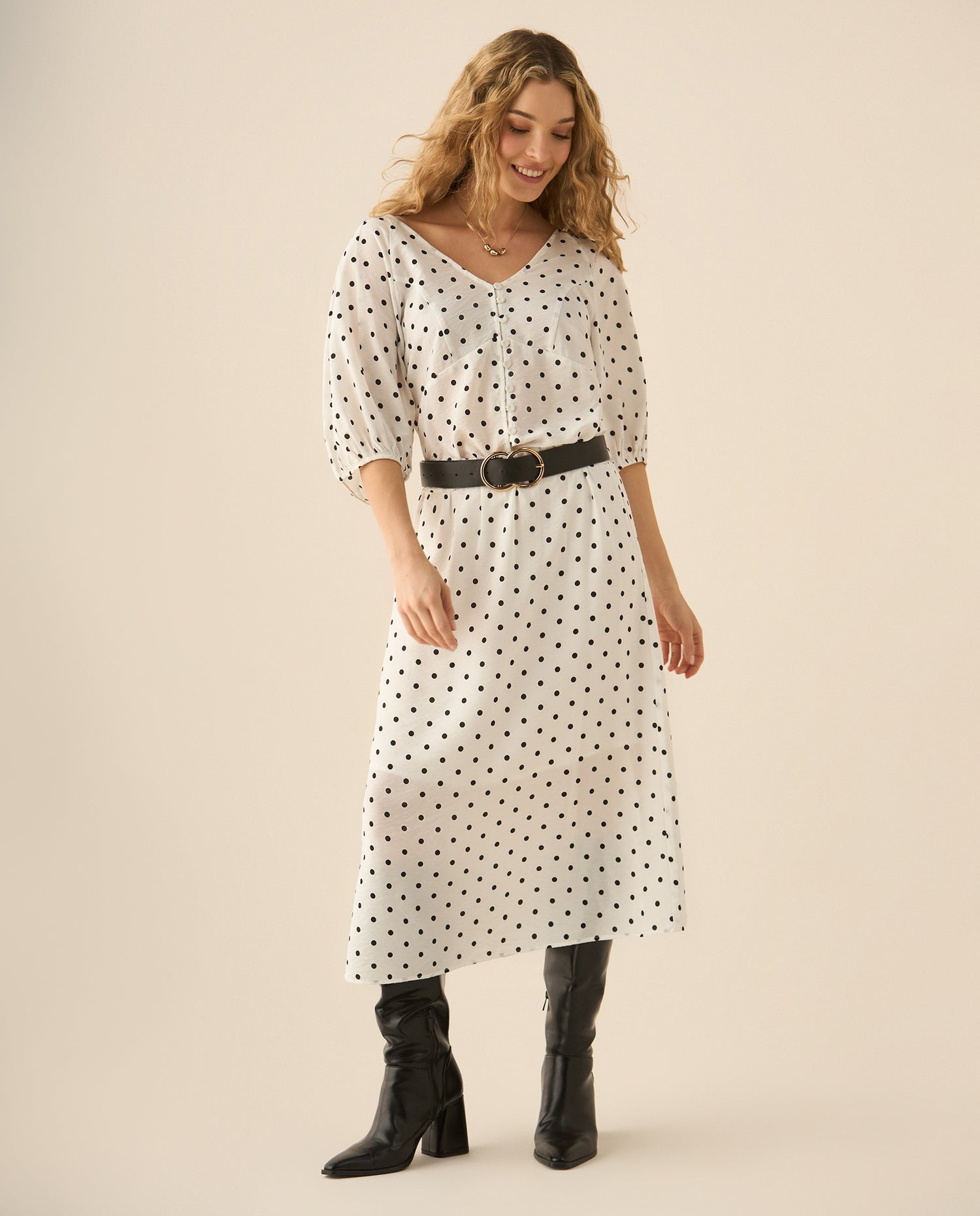Camisa con escote en V para mujer - Blanco