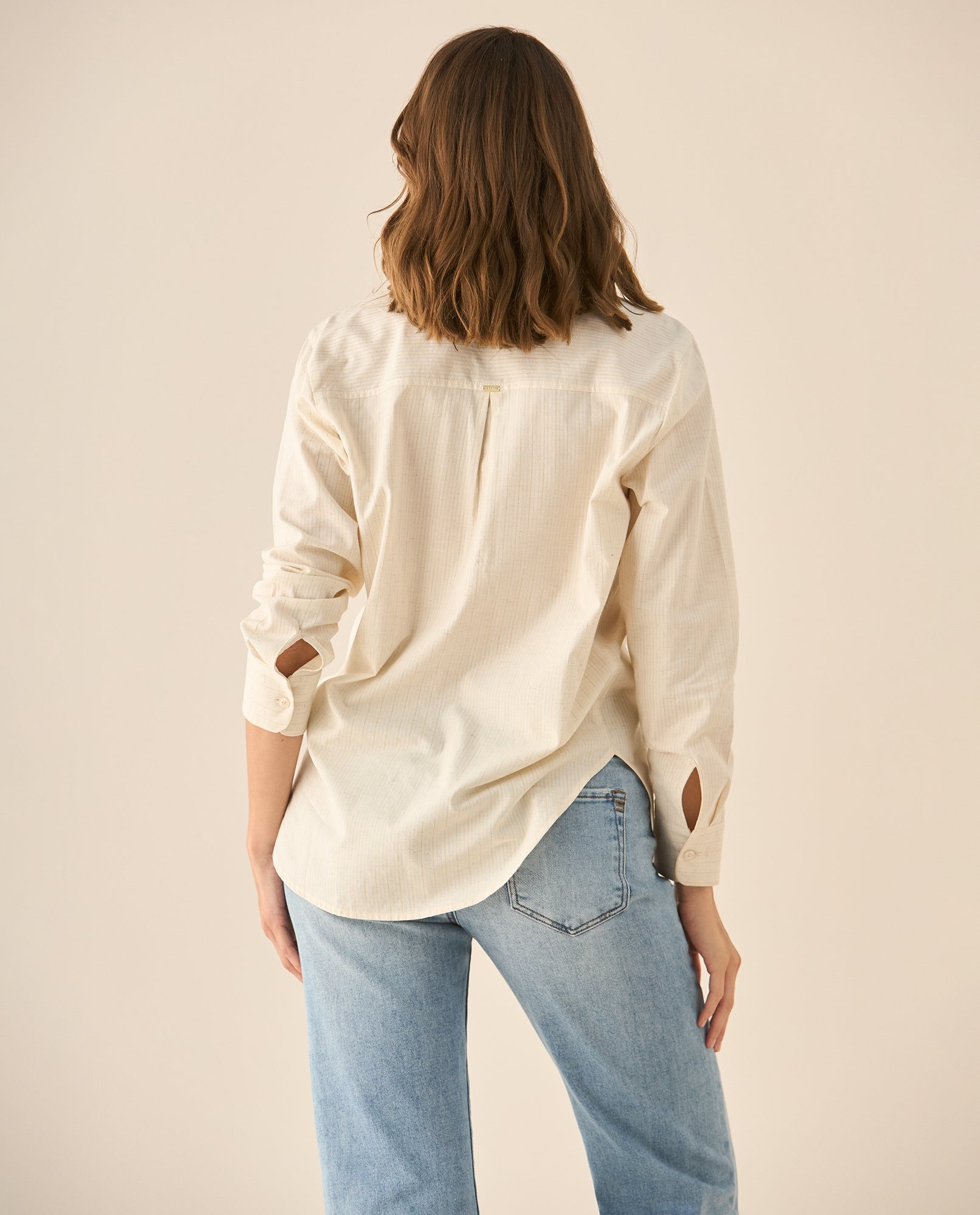 Camisa de rayas con brillo para mujer  - Blanco 34_413G029_BLA110601_5