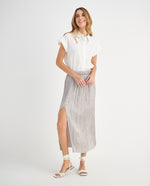 Camisa manga sisa con pieza para mujer - Crudo