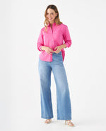 Camisa con bolsillo de parche para mujer - Rosa