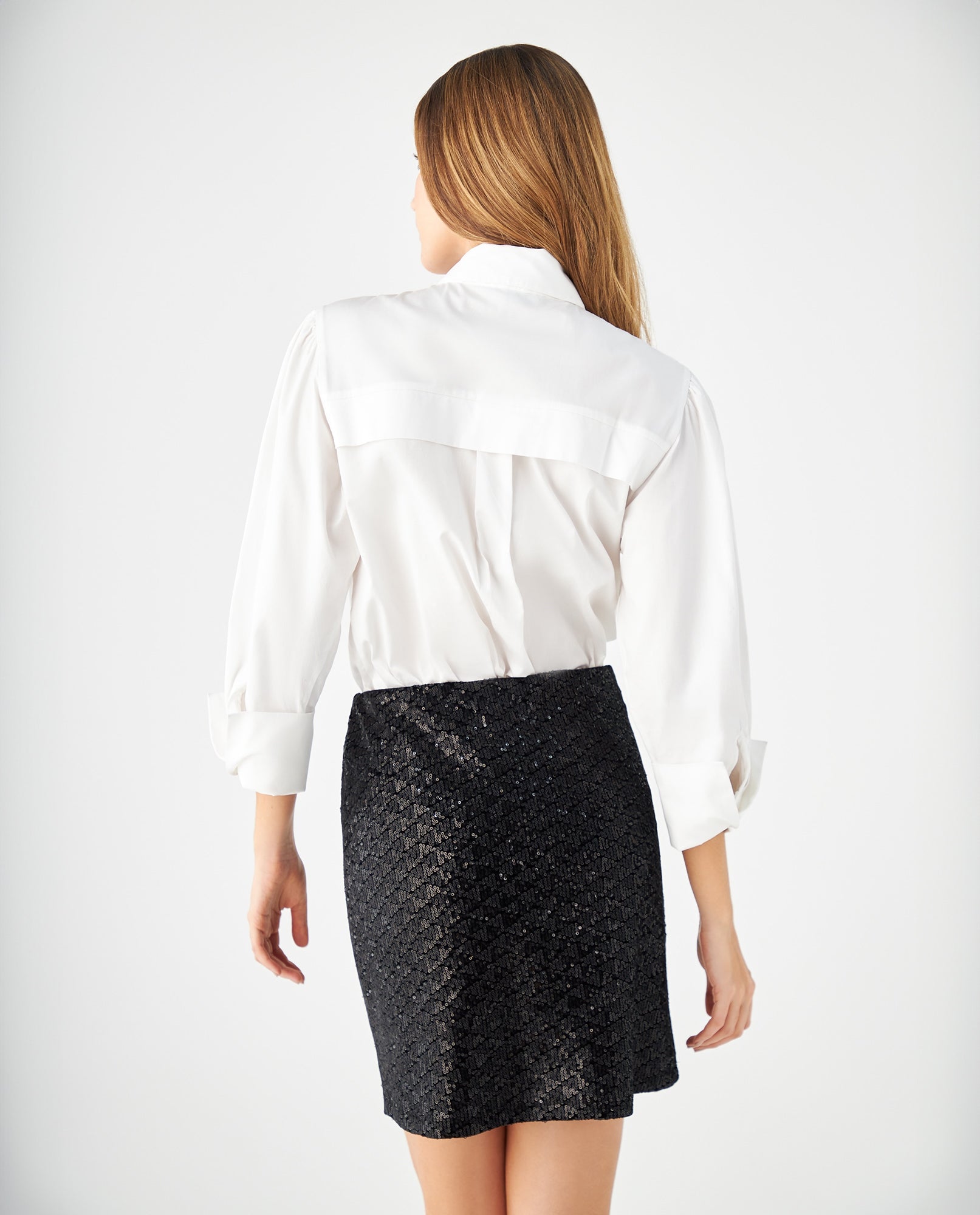 Camisa con broches decorativos para mujer - Crudo 34_419F041_CRU110602_4