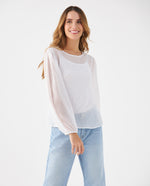 Camisa con detalles brillantes para mujer - Crudo