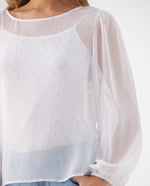 Camisa con detalles brillantes para mujer - Crudo