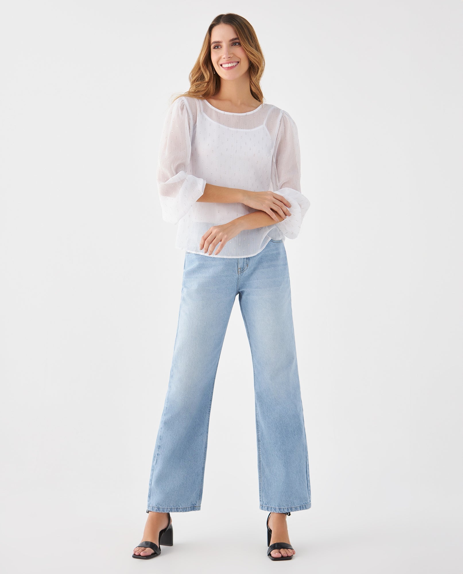 Camisa con detalles brillantes para mujer - Crudo 34_419F043_CRU110602_5