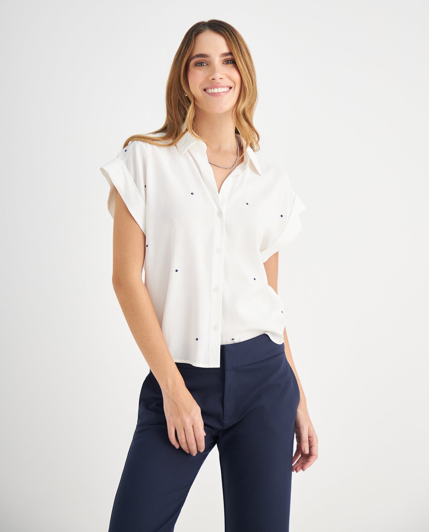 Camisa de diseño abierto para mujer - Crudo